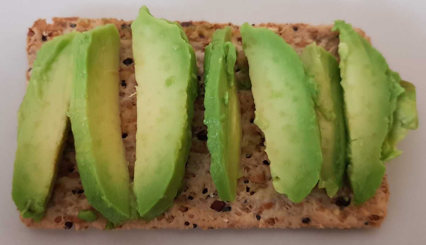 Green Avocado cut up on Arnott's Vita-Weat